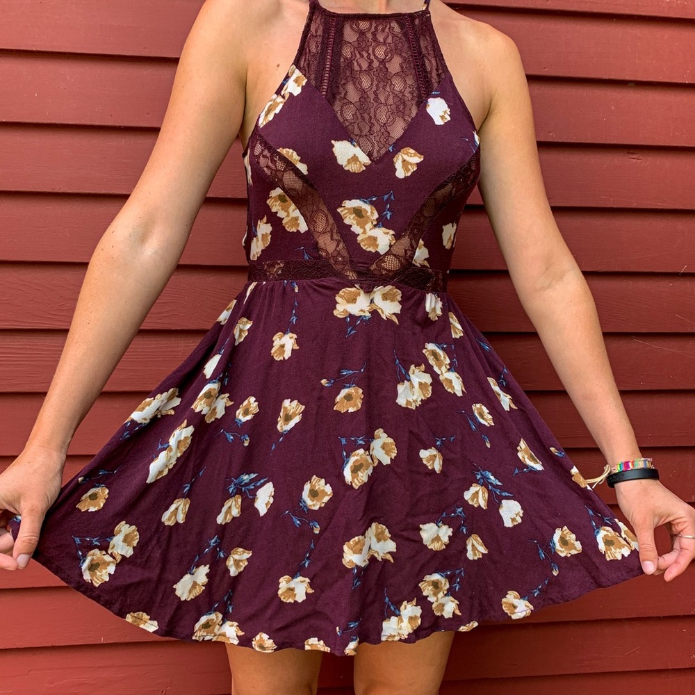 Purple Lace Kendall & Kylie Floral Dress